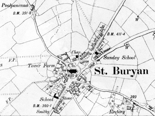 Map Buryan 1935dg